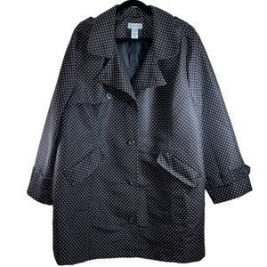 Catherine's Black and White Polka Dot Rain Jacket, Women's 2X